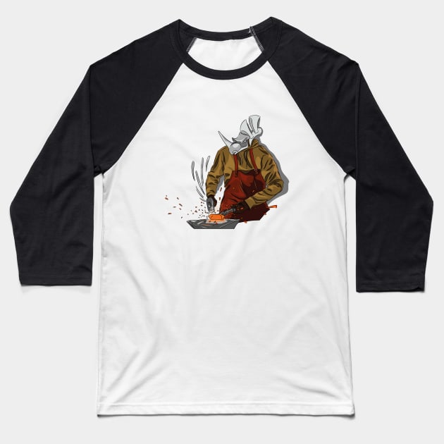 Rhinoceros  - Raul Cordoba / Forge Master Baseball T-Shirt by FrojasoDesign